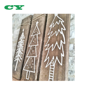 Agriturismo Decor Set di 3 Bianco Rustico In Legno Albero Di Natale Segni - Product Image 3