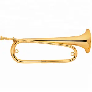 Einfaches Design Bugle Horn Goldlack Finish B-Taste Musik horn