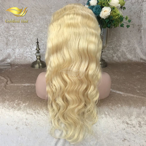 Parrucca frontale in pizzo <span class=keywords><strong>biondo</strong></span> 613 # Pre pizzicato naturale parrucca bionda in pizzo per capelli umani - Product Image 6