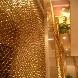 Brass S Hook Metal Ring Mesh for Architectural Decoration