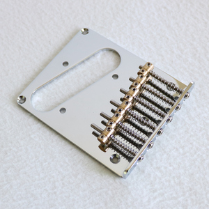 Puente para Guitarra Eléctrica TLB013, <span class=keywords><strong>Base</strong></span> de Acero 80x97mm, Selletas de Latón Vintage, Componentes de Hierro, Acabado Cromado Pulido, Metal Duradero 54mm - Product Image 4