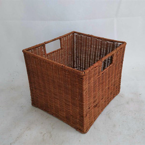 <strong>Square</strong> Shape Handmade Woven Storage Rattan <strong>Basket</strong> With Insert Handles - Product Image 2