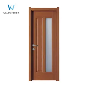 Modern style half glass design wooden interior office door for office building