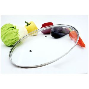 Couvercle en verre pour casseroles de cuisine, poêle à frites carrée bords en acier inoxydable, 3 pièces - Product Image 4