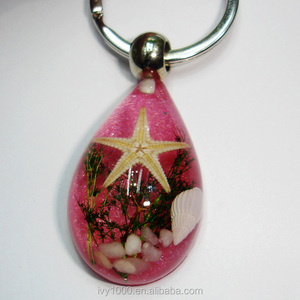 Colore diverso metallo acrilico trasparente portachiavi auto con reale sea star di cristallo promozionale portachiavi keys - Product Image 6
