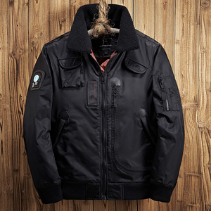 Chaqueta Casual Negra para Hombre, Ajustada, Cortavientos, de Invierno - Product Image 1
