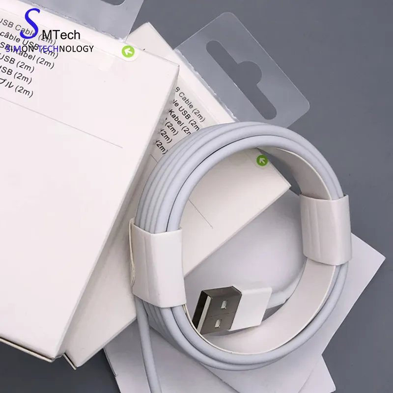 Free Shipping 2M White Usb cable Cell Phone Cords For iphone x xs xr xs max Charger Cable 6ft