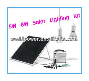 Pequeño 5w 8w sistema de energía solar/solar iluminación para el hogar kit - Product Image 1