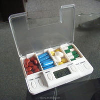 Pastillero de Viaje con Temporizador y Alarma, Dispensador de Pastillas, Reloj Despertador