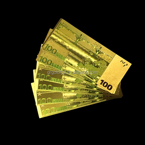Tamaño personalizado es aceptable regalo 100 Euro plateado 24 k gold foil billetes - Product Image 2