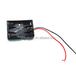 3 x Tamaño AAA (UM-4 * 3) Caja Caja Del Sostenedor Negro Plástico Batería 4.5 V Con Alambre plomo - Product Image 1
