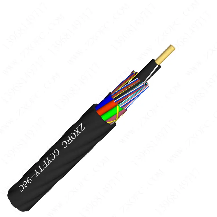 Full Dry 24 48 96 144 Core GCYFY Air Blowing Fiber Optical Cable With Hybrid Monomode+Multimode Fibers