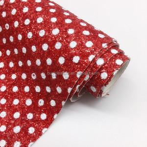 Polka Dot brillo grueso imitación <span class=keywords><strong>de</strong></span> cuero para zapatos <span class=keywords><strong>de</strong></span> arcos bolsas <span class=keywords><strong>de</strong></span> <span class=keywords><strong>tela</strong></span> - Product Image 1