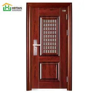 Front Metal Single Anti-theft Security Door Ventilated Security Front Main Entry Steel Door Designs