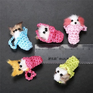 Vente en gros de petits jouets mignons en capsule de 2 pouces (50 mm), jouets en peluche pour animaux, tricot faits à la main, animaux dans un panier, porte-clés pour enfants - Product Image 4