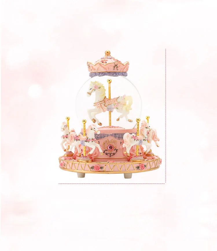 Carousel crystal ball music box Christmas birthday gift girl send children and girls a generation