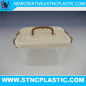 Plastic Clear Orange Vegetable Nuts Container Hermetic Handle Storage <strong>Infor</strong> - Product Image 6