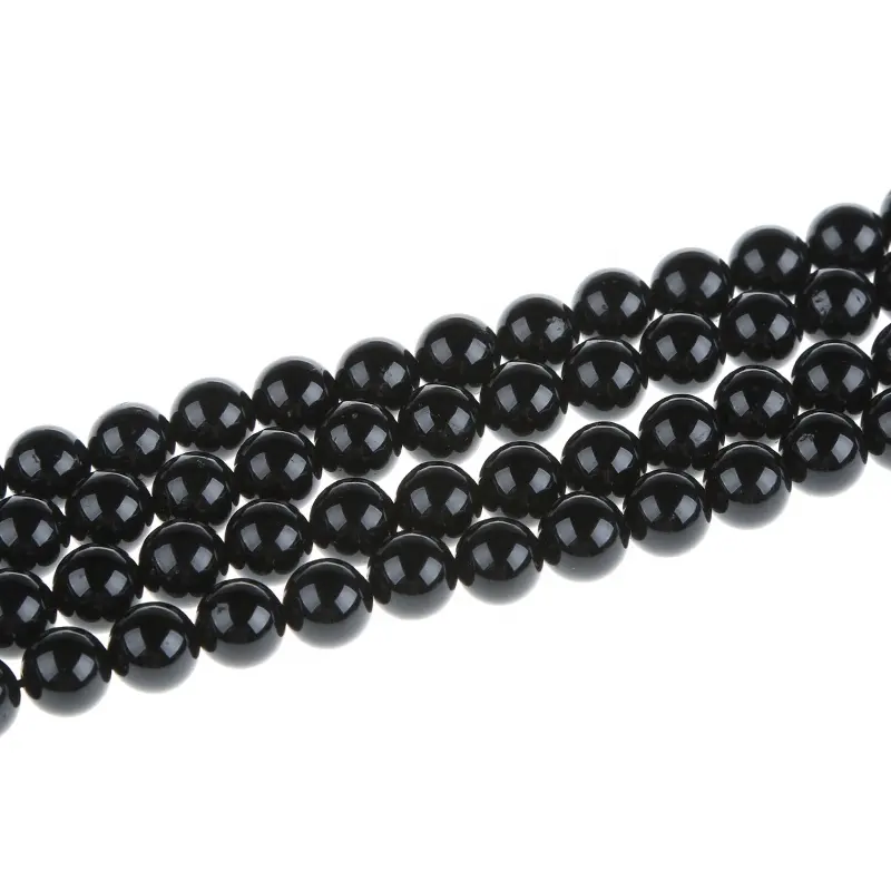 8ミリメートルNatural Round Stone Beads、Black Tourmaline Beads、Loose Gemstone BeadedためJewelry Making