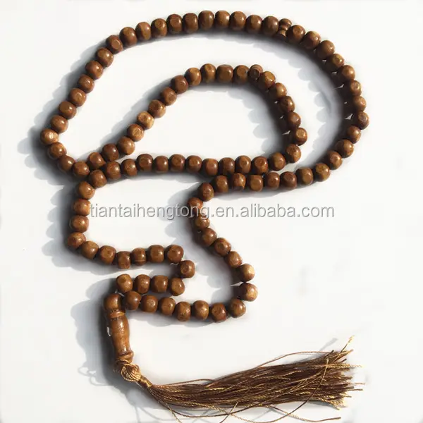 2016 Alibaba Terbaik Kayu Manik-manik Doa Islam Manik Rosario, Kaca Tasbeeh Muslim Doa Bead Kalung