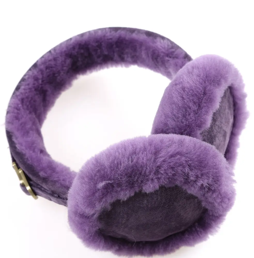 Shearing Real Lamb Fur Pig Suede Real Leather Earmuff