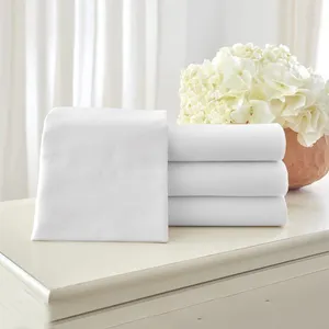 High Quality Plain White Cotton 5 Star Hotel Flat Sheet Hotel Bedding King Size Flat Sheets for Bed