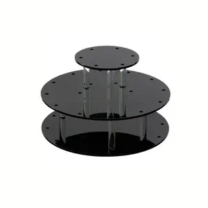 Black perspex round acrylic lollipop candy chocolate stand / rack