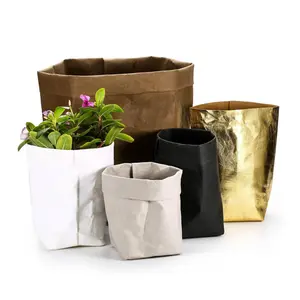 Maceta de papel Kraft lavable, bolsa de maceta de papel Kraft, cubierta de bolsa de planta de papel de alta calidad para arroz