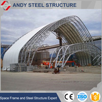 Fournisseur de structures en treillis pour toitures, usine chinoise de treillis en acier, structure en acier à joints vissés, treillis en acier pour dôme, entrepôt de stockage de charbon, hangar de stockage de charbon, centrale électrique