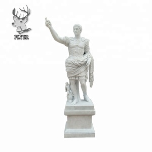 西洋の有名な大理石の等身大ローマ皇帝ユリウスシーザーアウグストゥス像 - Product Image 5
