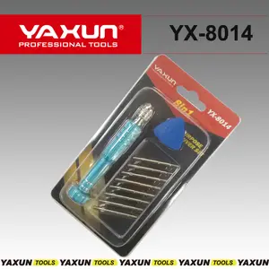 YX8014 YAXUN-Juego de destornilladores profesionales 8 en 1, herramientas de reparación de teléfonos inteligentes iphone, imac, Samsung
