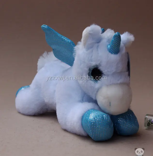 Encantador unicornio de peluche suave, juguete de peluche de color azul, juguetes de unicornio suaves, juguetes de peluche y Peluche de unicornio