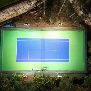 Revêtement de sol d'extérieur portable en PP, 150 cm, facile à installer, avec bords et coins pour le sport - Product Image 5