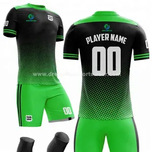 De malla personalizado impreso camiseta de fútbol de patrones de diseño de logotipo del equipo sublimado de fluorescencia de fútbol jersey desgaste