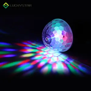 Minibombilla Led mágica de cristal, Bola de discoteca, colorida