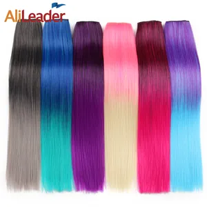 Ali Leader Hot Sale Großhandel Clip Haar verlängerung Ombre Haarteil, 22 "120G Synthetic Clip in einem Stück Ombre Haar verlängerung