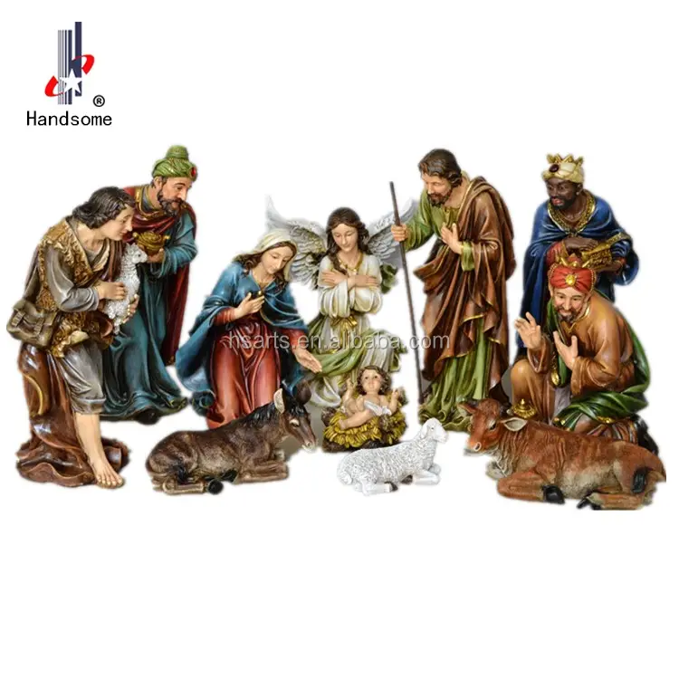 24 इंच आउटडोर सजावट यीशु जन्म क्रिसमस पालना जन्म सेट मूर्तियों