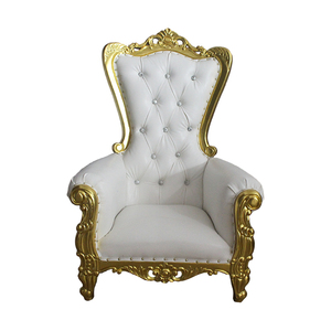 Silla de trono de cuero blanco moderna de estilo antiguo para recepción de bodas para muebles de hotel y decoración de eventos