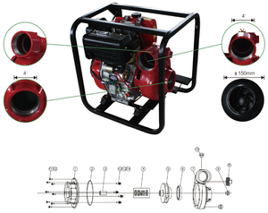 GEEMKA 4 Inch Inlet 3inch Outlet 100mm 13hp 192F Ferro Fundido Irrigação Agrícola Bombas De Água Diesel De Alta Pressão - Product Image 6