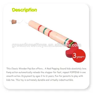 Cheap Price Birch Wood Preschool Kids Toys Wooden Game Toys Non-Toxic Toy Pop Gun