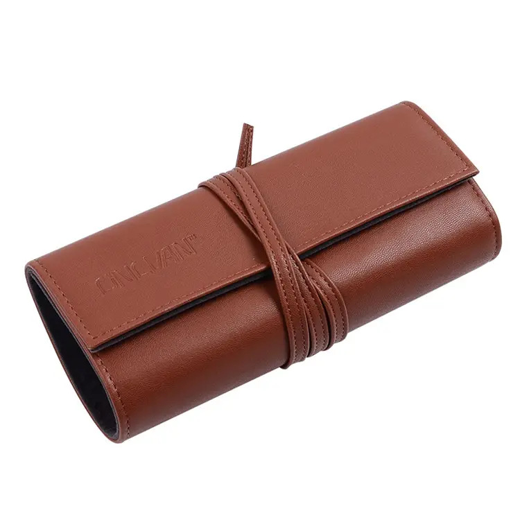 Leather Tool Organizer Roll with Pouch Leather