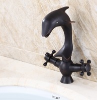 Robinet de lavabo de salle de bain de luxe à poignée unique, en alliage de zinc, cartouche en céramique, finition noire huilée durable, trou unique