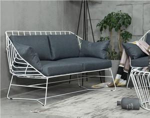 Ensemble canapé chaise longue en fil de fer, coussin, Design de mariage moderne