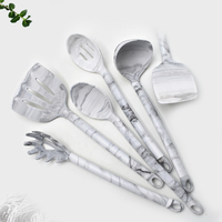 Nouvel ensemble de cuisine en silicone de 11 pièces avec marbrure grise, ensemble de cuisine en silicone, louche, spatule chinoise
