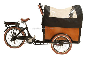 Vélo <span class=keywords><strong>cargo</strong></span> électrique à trois roues de type Bakfiets <span class=keywords><strong>danois</strong></span>, remorque pour vélo - Product Image 3