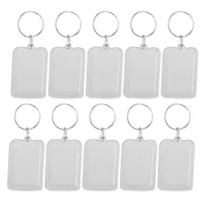 Fashion Personalized Blank Insert Photo Picture Frame Split Ring Keychain