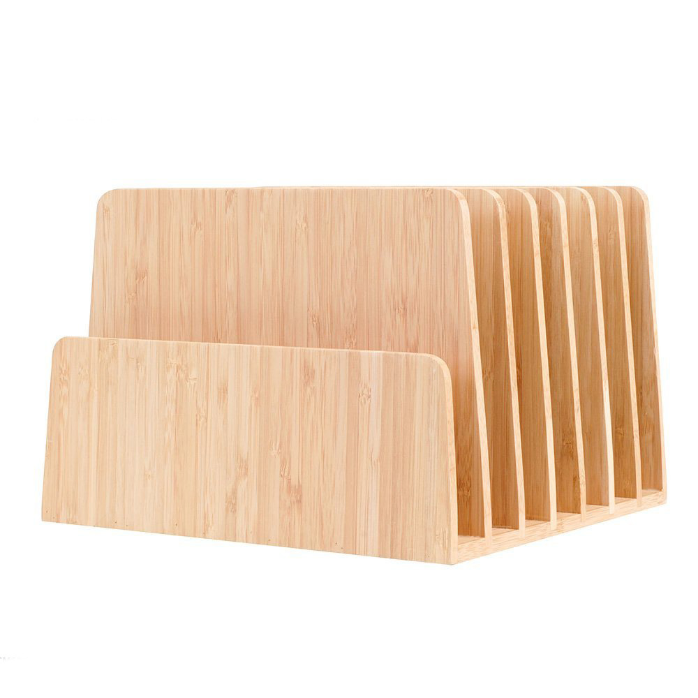 7 слотов для офиса натуральный бамбук стол документ Письмо держатель кассеты Почтовый файл лоток подачи Организатор