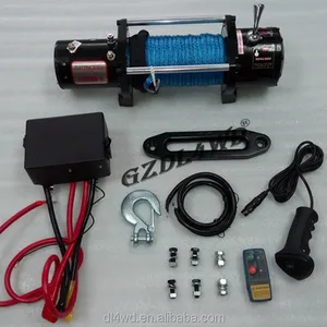 Cabrestante eléctrico 4WD, piezas de 24V, 12000LBS, con cabrestante de cuerda sintética, 4x4, todoterreno