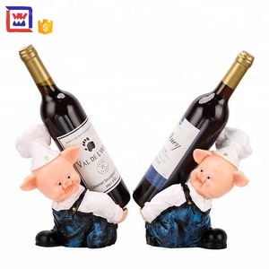 Couple <strong>Pig</strong> <strong>Wine</strong> <strong>Bottle</strong> <strong>Holder</strong> for Gift - Product Image 2