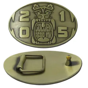 Souvenir de marathon antique personnalisé et médaille de boucle de ceinture en métal argenté - Product Image 3