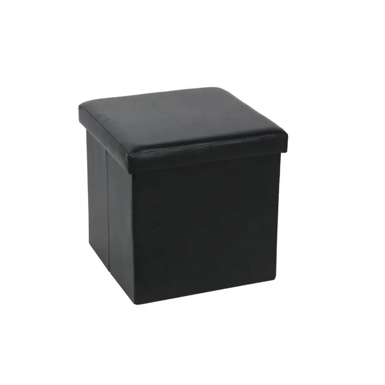 faux leather folding fabric ottoman storage box stool
